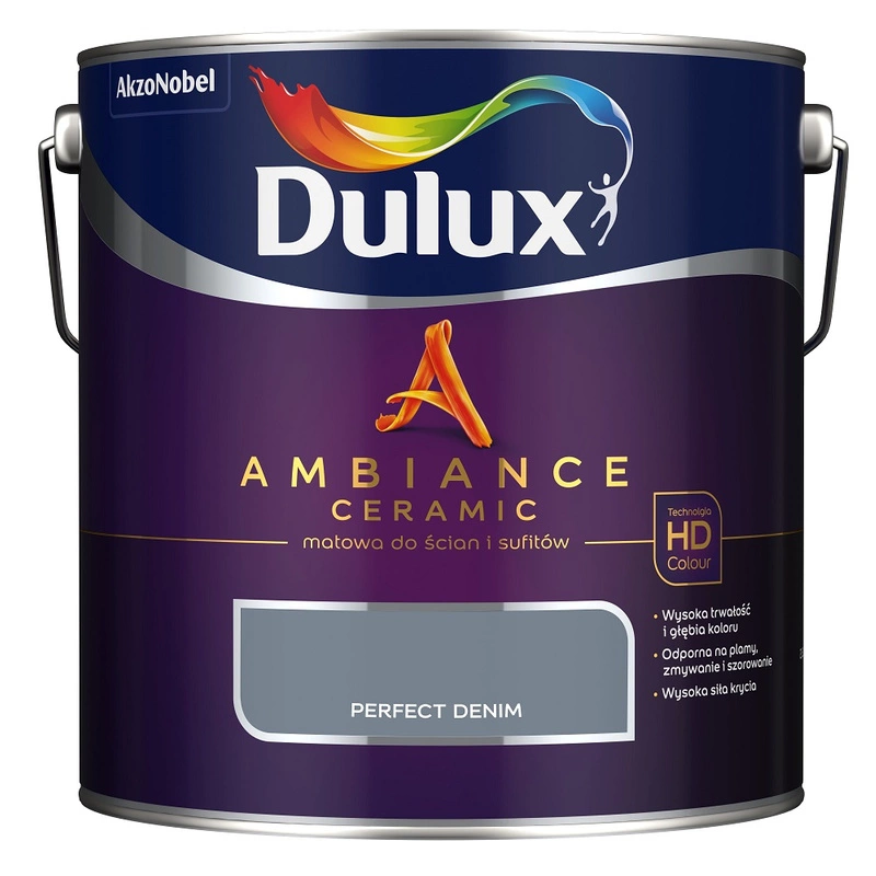 Farba do ścian i sufitów ceramiczna DULUX Ambiance Ceramic Perfect Denim głęboki mat 2,5l