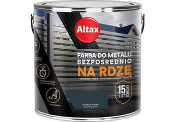 Farba do metalu ALTAX Bezpośrednio na rdzę antracyt półmat 2,5l