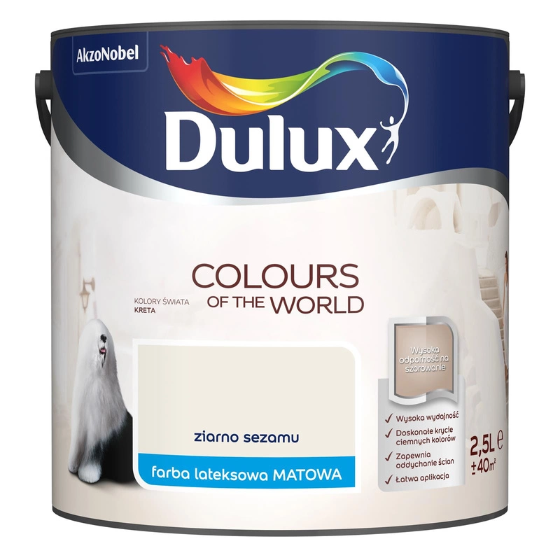 Farba do ścian i sufitów lateksowa Dulux Kolory Świata Ziarno Sezamu mat 2,5L