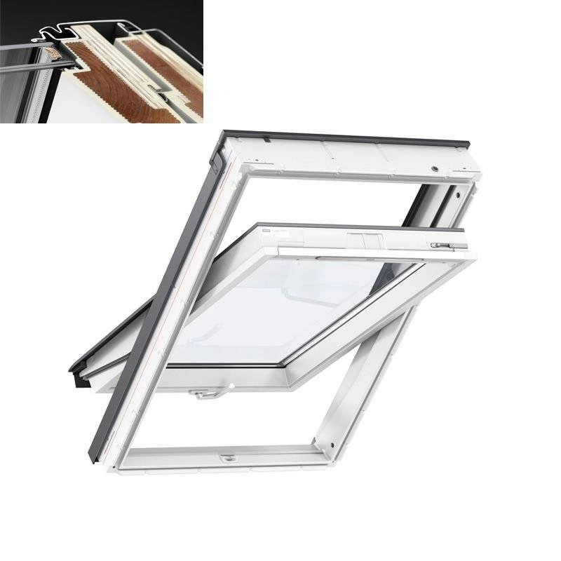 Okno dachowe Velux GLU MK08 0051B RAL 7043 78x140 2-szybowe drewniano-poliuretanowe