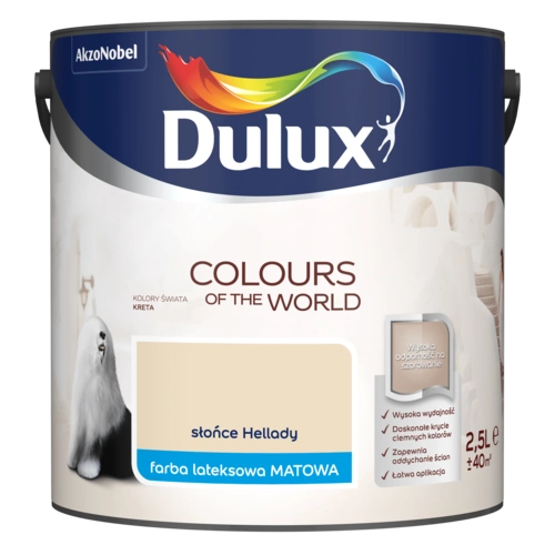 Farba do ścian i sufitów lateksowa Dulux Kolory Świata Słońce Hellady mat 2,5L