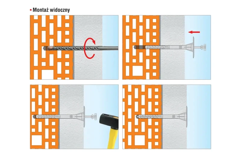 Kołek do mocowania izolacji trzpień tworzywowy z długą strefą rozpierania WKRĘT-MET LFN 10x140mm - 200 szt.