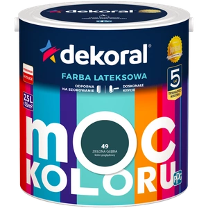 Farba do ścian i sufitów lateksowa DEKORAL MOC KOLORU Zielona Głębia nr 49 mat 2,5l