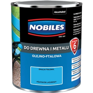 Farba do drewna i metalu olejno- ftalowa NOBILES FTALONAL Lazurowy półpołysk 0,7l