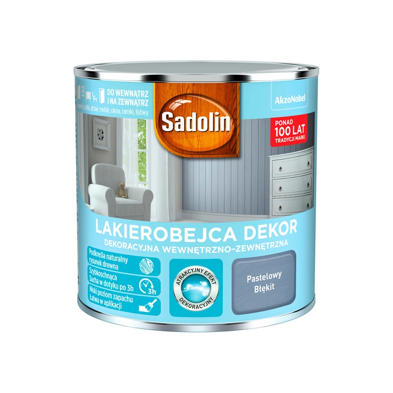 Lakierobejca do drewna SADOLIN DEKOR Pastelowy Błękit 0,25l