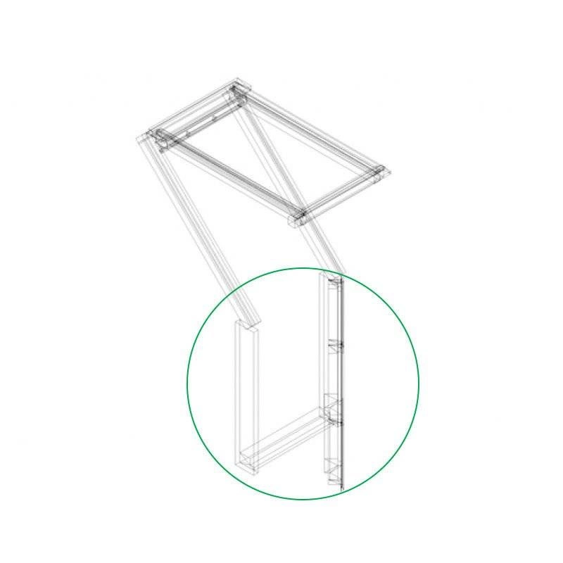 Balkon dachowy Velux VEB M35 3065 78x109 3-szybowe drewniane dół