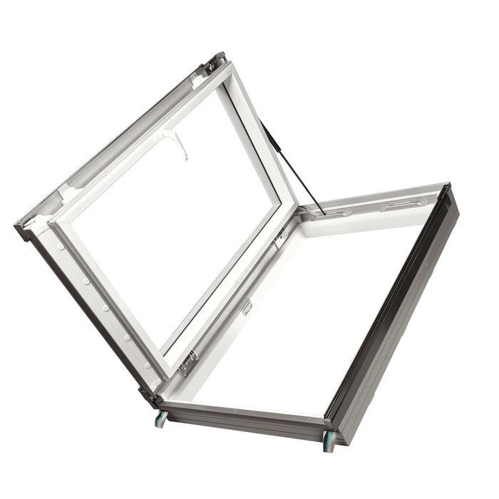 Okno dachowe wyłazowe Fakro PWP/L U5 RAL 7022 66x118 3-szybowe PVC