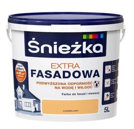 Farba do fasad i elewacji ŚNIEŻKA Extra Fasadowa karmelowa 5 l - wyprzedaż