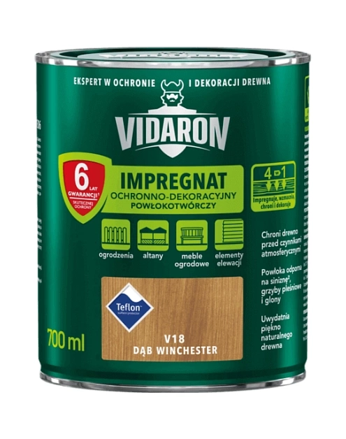 Impregnat do drewna VIDARON Powłokotwórczy dąb winchester V18 mat 0,7l