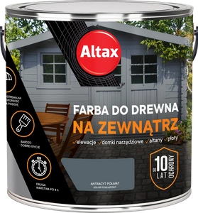 Farba do drewna ALTAX na zewnątrz antracyt półmat 2,5l