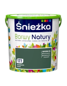Farba do ścian i sufitów ŚNIEŻKA Barwy Natury naturalna zieleń 177 mat 2,5l