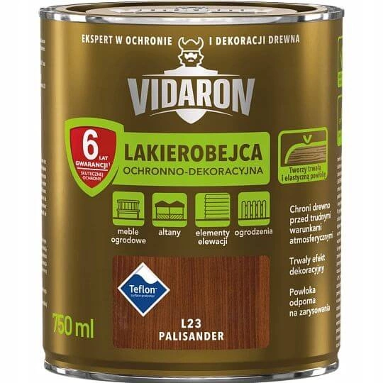 Lakierobejca do drewna VIDARON teak java L22 połysk 4,5l