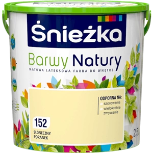 Farba do ścian lateksowa ŚNIEŻKA Barwy Natury słoneczny poranek 152 mat 2,5l