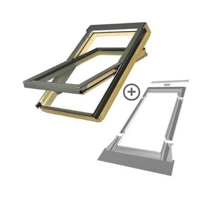 Zestaw okno dachowe MAGNETIC NEO DPY F6A B900 + kołnierz TFX falisty 2-szybowe RAL 7043 66x118