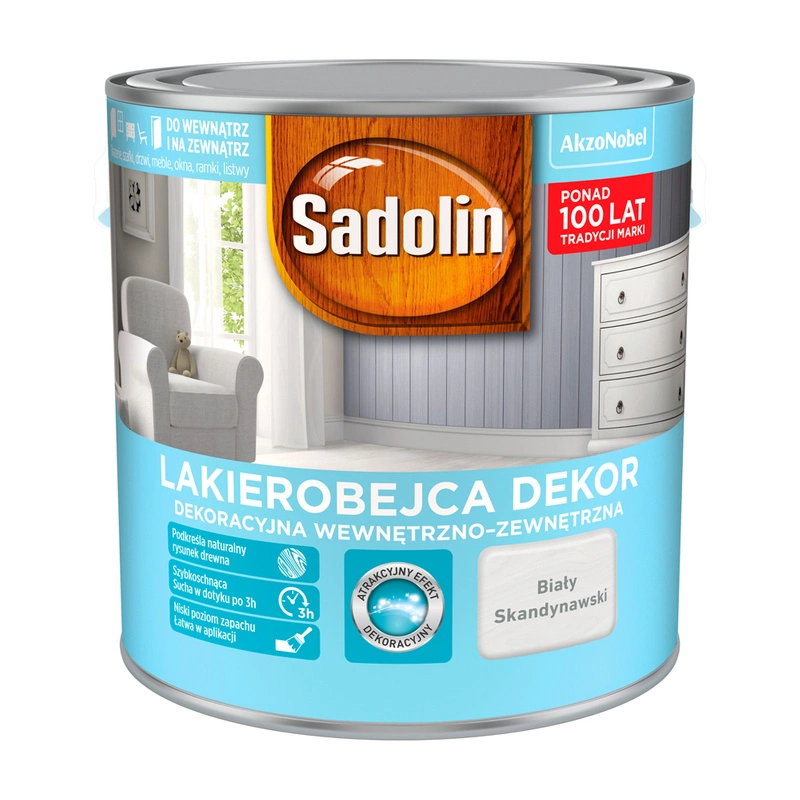 Lakierobejca do drewna SADOLIN DEKOR Biały Skandynawski 2,5l