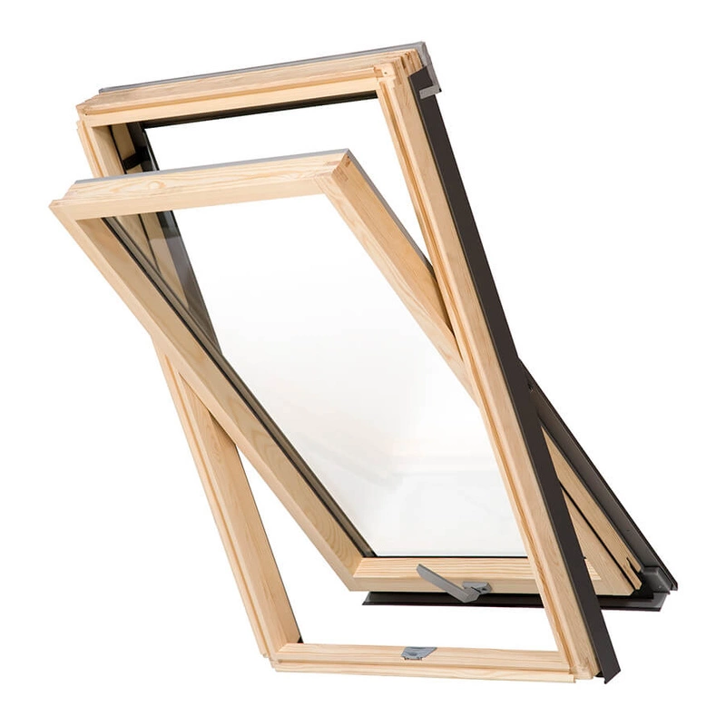 Zestaw okno dachowe MAGNETIC NEO DPY M8A B900 + kołnierz TFX falisty 2-szybowe RAL 7043 78x140