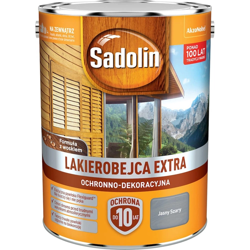 Lakierobejca do drewna SADOLIN EXTRA Jasny Szary 5l