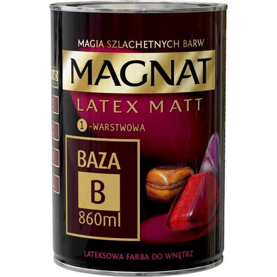 Farba do ścian i sufitów lateksowa MAGNAT Latex Matt baza B mat 0,86l