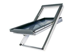 Okno dachowe Fakro FTT/U U6 RAL 7022 55x118 3-szybowe drewniano-poliuretanowe