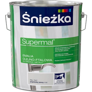 Farba do drewna i metalu olejno-ftalowa ŚNIEŻKA Supermal popielaty jasny RAL7047 mat 10l