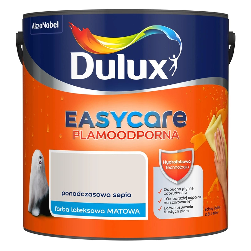 Farba do ścian i sufitów lateksowa Dulux EasyCare Ponadczasowa sepia mat 2,5L