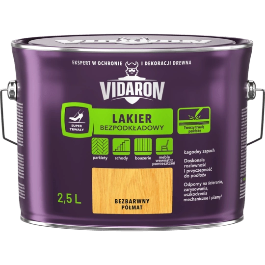 Lakier do drewna VIDARON Bezpodkładowy bezbarwny 2,5l