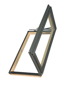 Okno dachowe wyłazowe Fakro FWP U5 RAL 7022 66x98 3-szybowe drewniane
