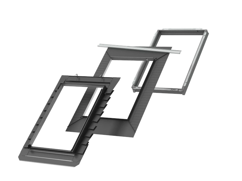 Kołnierz z BDX do okna dachowego Velux EDB MK12 2000 RAL 7043 78x180 do karpiówki