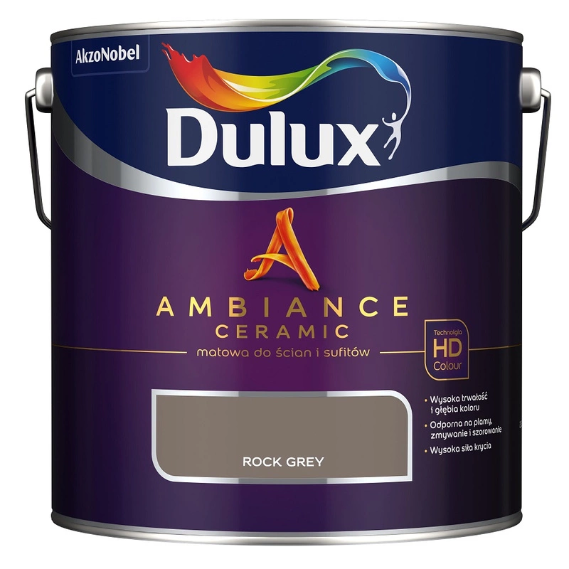 Farba do ścian i sufitów ceramiczna DULUX Ambiance Ceramic Rock Grey głęboki mat 2,5l