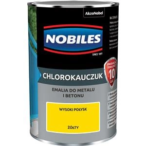 Farba do metalu i betonu NOBILES CHLOROKAUCZUK Żółty połysk 0,9l