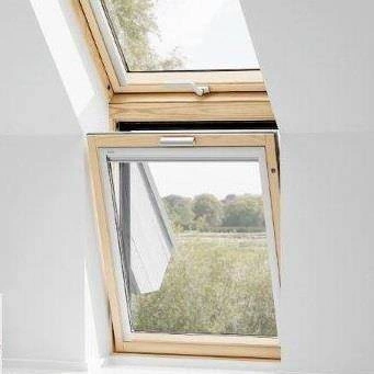 Okno dachowe kolankowe Velux VFE PK35 3066 94x95 3-szybowe drewniane