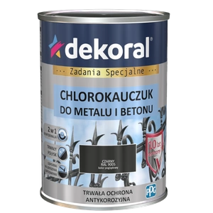 Farba do metalu i betonu DEKORAL CHLOROKAUCZUK STRONG czarny RAL 9005 0,9l