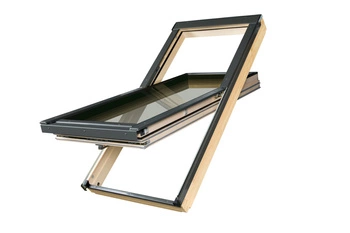 Okno dachowe Fakro FTT U6 RAL 7022 55x118 3-szybowe drewniane