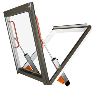 Okno oddymiające Fakro FSU P2 RAL 7022 114x140 2-szybowe drewniano-poliuretanowe