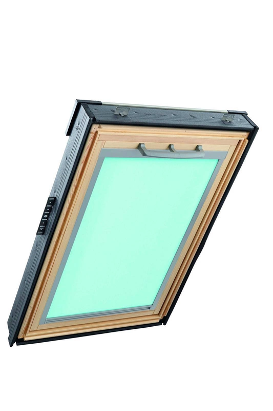 Roleta na okno dachowe ROTO dzienna ZRE R4/R7 07/14 74x140 Exclusiv manualna 1-R02 jasnobeżowa profil aluminium