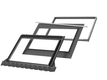 Kołnierz do okna dachowego Velux EDWS FFKF08 2000 RAL 7043 66x140 do pokryć wysokoprofilowanych