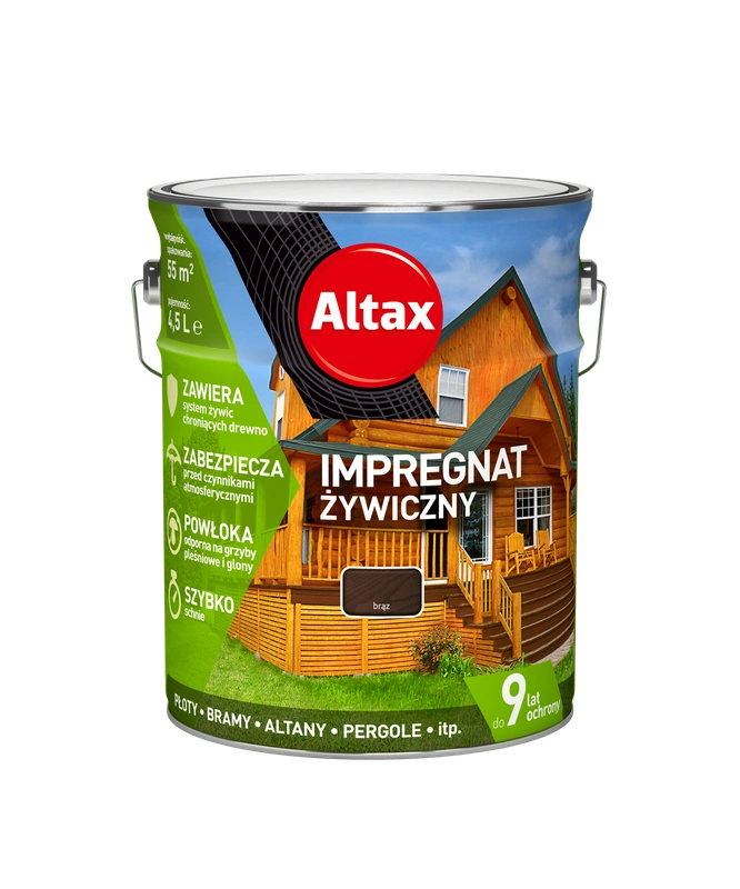 Impregnat do drewna ALTAX żywiczny brąz mat 4,5l