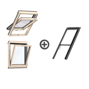 Zestaw okno dachowe kolankowe VELUX GLL + VFE + kołnierz falisty EFW 78x140