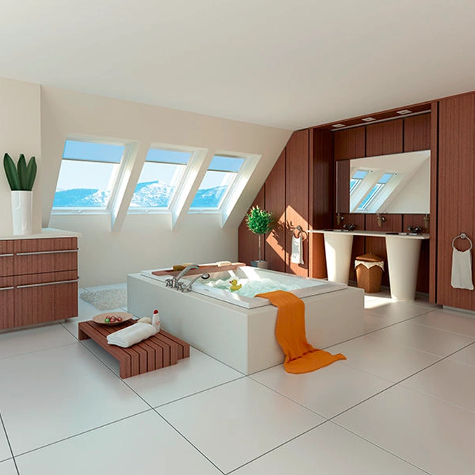 Zestaw okno dachowe FAKRO PTP-V U4 78X118 3-szybowe + kołnierz EZV-P RAL 7022