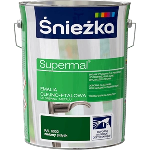 Farba do drewna i metalu olejno-ftalowa ŚNIEŻKA Supermal zielony RAL6002 połysk 5l