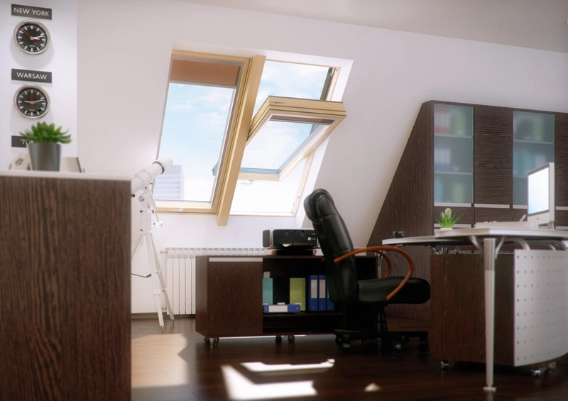 Okno dachowe Fakro FTT R3 RAL 7022 78x160 3-szybowe drewniane