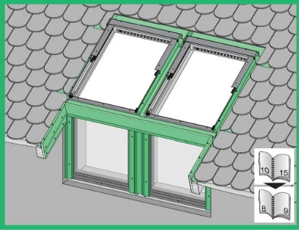 Kołnierz do okna dachowego FAKRO EUV/B B2/2 RAL 7016 78x160 do okien kolankowych kombi - wyprzedaż