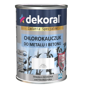 Farba do metalu i betonu DEKORAL CHLOROKAUCZUK STRONG biały RAL 9003 0,9l