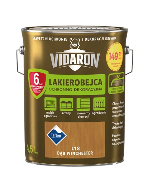 Lakierobejca do drewna VIDARON dąb winchester L18 połysk 4,5l