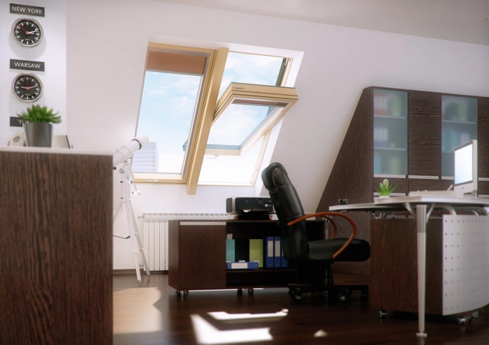 Okno dachowe Fakro FTT R3 RAL 7022 78x118 3-szybowe drewniane