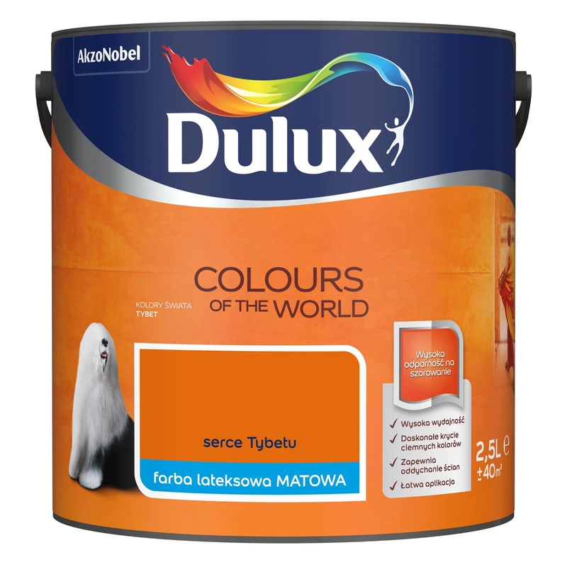 Farba do ścian i sufitów lateksowa Dulux Kolory Świata Serce Tybetu mat 2,5L