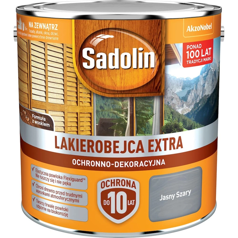 Lakierobejca do drewna SADOLIN EXTRA Jasny Szary 2,5l