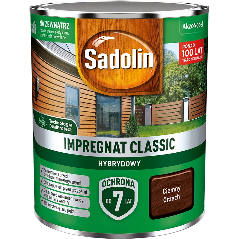 Impregnat do drewna SADOLIN Classic hybrydowy Ciemny Orzech 0,75l