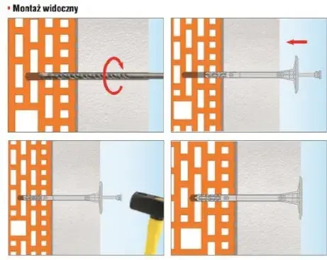 Kołek do mocowania izolacji trzpień metalowy z krótką strefą rozpierania WKRĘT-MET LGX 10x260mm - 100 szt.