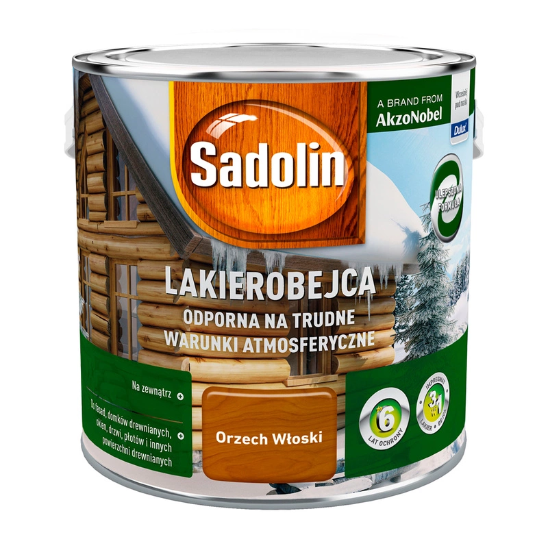 Lakierobejca do drewna SADOLIN Odporna na trudne warunki Orzech Włoski 2,5l